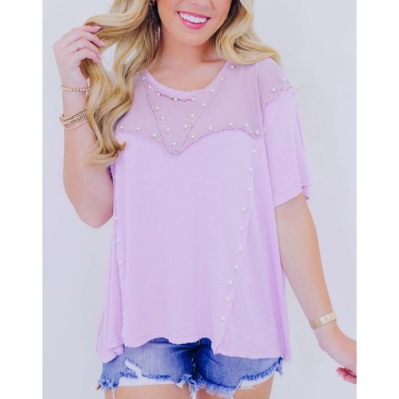 POL Tops - Purple Pearl Detail Top by POL, NEW never worn